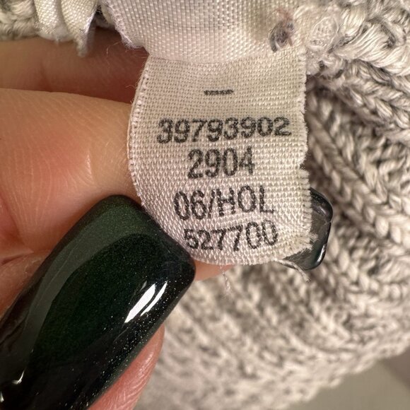 Vintage Y2K Gap Women X Large Sweater Gray Chunky Knit Fisherman Hooded Preppy - Picture 4 of 6